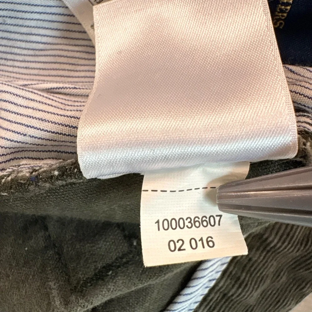 Brooks Brothers Mens Corduroy Pants 36x32 Olive Brown Straight Leg 100036607